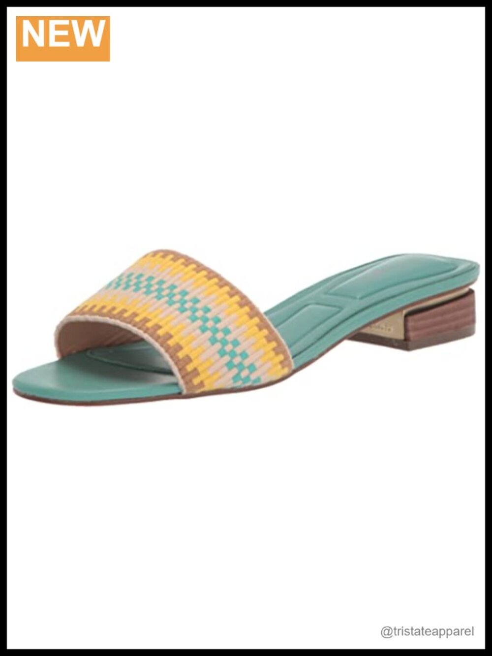 Women's Textile Block Heel Slide Sandals Ankle Strap Low Heel Open Toe